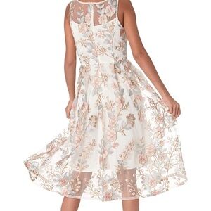 Adrianna Papell Floral Embroidery Flared dress